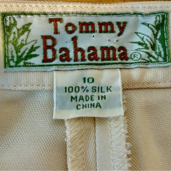 Tommy Bahama Women’s Cream 100% Silk  Side Zip Cropped Capri Dress Pants Size 10 - Picture 4 of 7